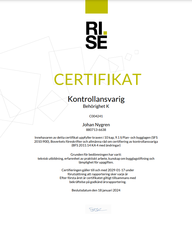 Certifierad kontrollansvarig